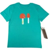 MelaDi Meladi Kinder Shirt aus Biobaumwolle - Pilze auf Grün – Produktbild 1 von 1