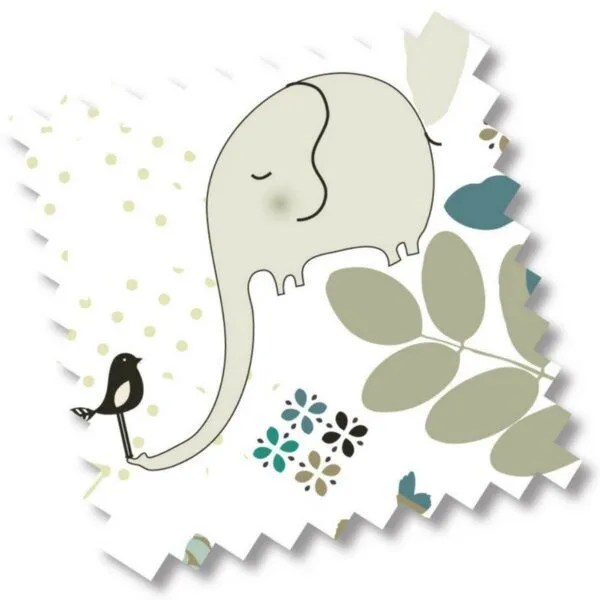 Millemarille Millemarille Wickelauflage 85x75 cm ERSATZBEZUG, Elegant elephants (elefanten), – Produktbild 1 von 4