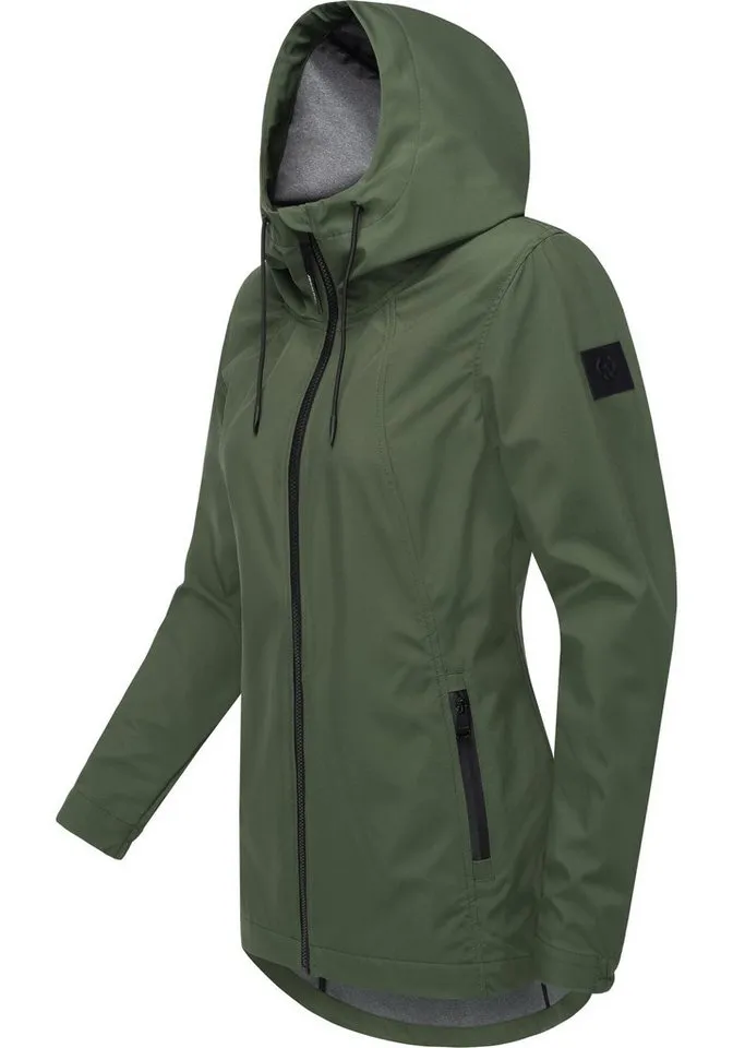 ragwear ragwear Kurzmantel Zuzka Sport Wasserdichter kurzer Übergangsmantel für Damen, Grün, – Produktbild 3 von 4