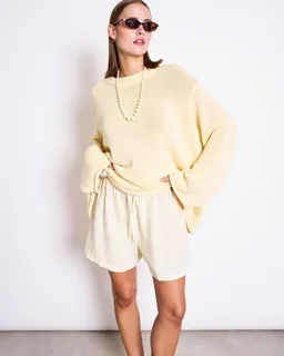 JAN N JUNE JAN 'N JUNE Damen vegan Pullover Sona Hellgelb – Produktbild 1 von 1