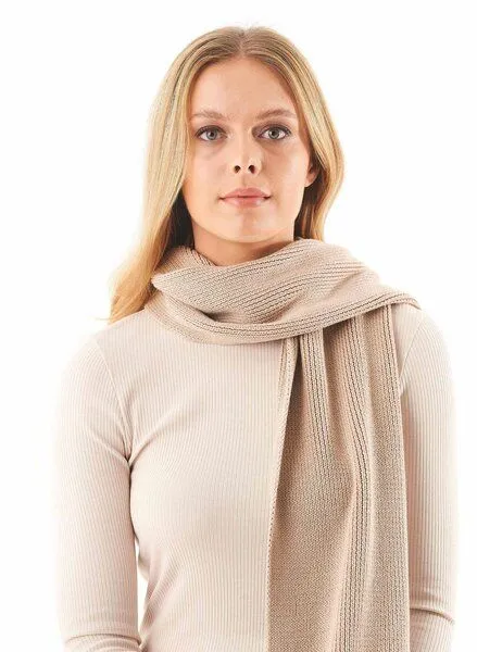 ORGANICATION ORGANICATION Unisex Strickschal aus Bio-Baumwolle, Natur(beige), – Produktbild 2 von 4
