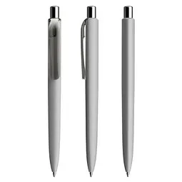 prodir prodir® Druckkugelschreiber DS8 Soft Touch PRR Push, blaue Mine, delfingrau/silber poliert – Produktbild 1 von 1
