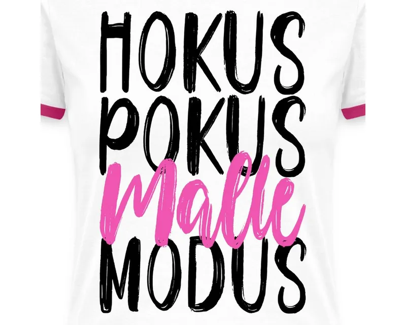 Spreadshirt T-Shirt Hokus Pokus Malle Modus Mallorca Party Frauen Kontrast T-Shirt (1-tlg) Slim Fit, Weiß, – Produktbild 2 von 5