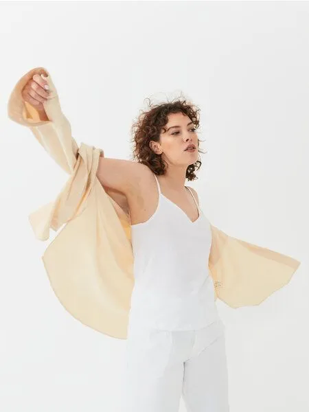 NINE TO FIVE NINE TO FIVE #chiem - Damen Camisole Top aus Bio-Baumwolle, Weiß, – Produktbild 4 von 4