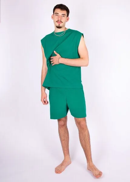 ÆVRIL ÆVRIL Unisex Oversize Shirt // Emerald Green // Bio-Baumwolle – Produktbild 1 von 4