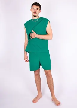 ÆVRIL ÆVRIL Unisex Oversize Shirt // Emerald Green // Bio-Baumwolle – Produktbild 1 von 1