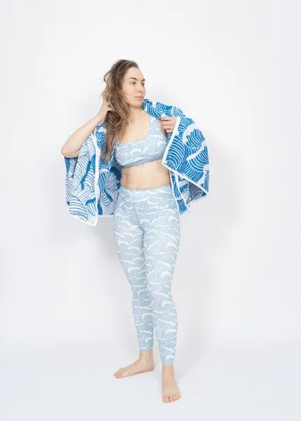 boochen boochen Sportleggings High-Rise mit Print, Ocean waves (blue), – Produktbild 2 von 4