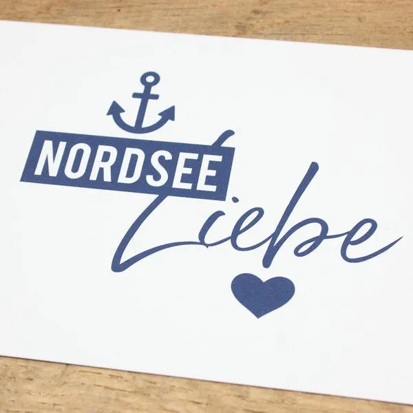 Bow & Hummingbird Bow & Hummingbird Maritime Postkarte "Nordseeliebe" aus Recyclingpapier – Produktbild 2 von 2