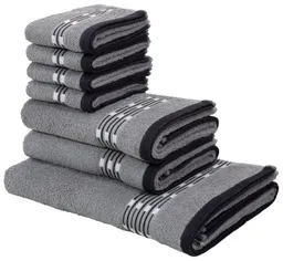 OTTO home Handtuch Set Jonnie, Walkfrottee (Set, 7-St), Handtücher aus 100% Baumwolle, Handtuchset mit gemusterter Bordüre – Produktbild 1 von 1