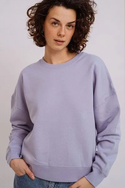 Kultgut Kultgut Goodness Sweater 100% Bio-Baumwolle - Ein schöner Allrounder im Boxistyle, Lila, – Produktbild 4 von 4