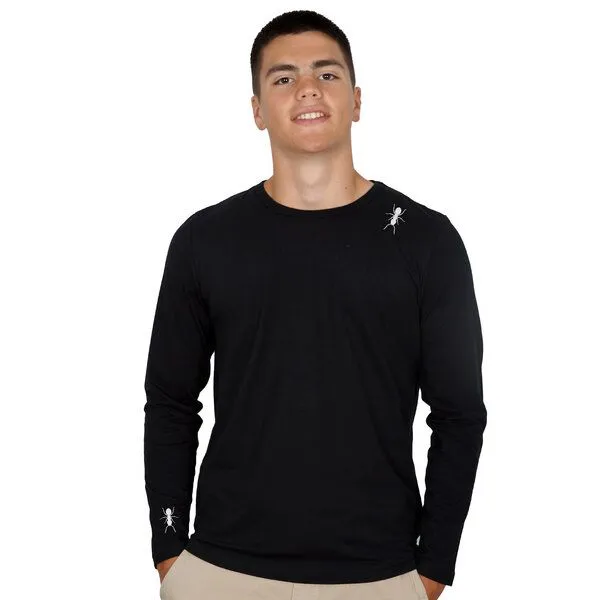 HANDGEDRUCKT HANDGEDRUCKT "Ameisen" Männer Longsleeve, Black, – Produktbild 3 von 3