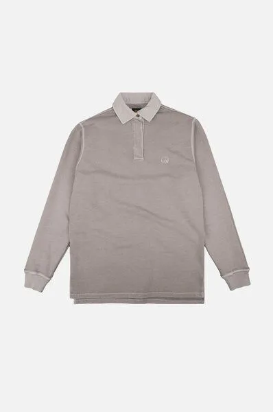 Trendsplant Trendsplant Essential Pigment Heavyweight Polo Sweatshirt Island Fossil, Grau, – Produktbild 2 von 3