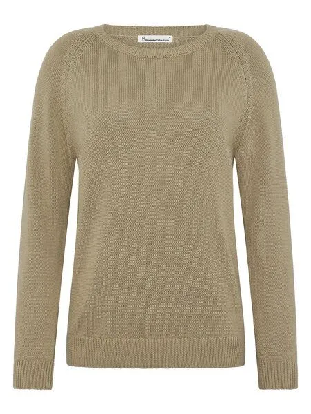 KnowledgeCotton Apparel KnowledgeCotton Apparel Leichter Rundhals-Pullover aus Bio-Baumwolle, Grün-twill, – Produktbild 1 von 3