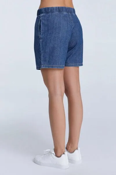 Evermind Evermind Jeansshorts - WA3022, Crystal blue, – Produktbild 2 von 4