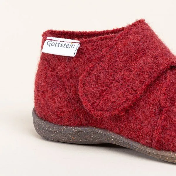 Gottstein Gottstein Kinder-Hausschuh Alpine Racer RU für Jungen & Mädchen aus 100% Schurwolle, Rot, – Produktbild 6 von 6