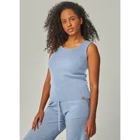 YOU LOOK PERFECT YOU LOOK PERFECT 100% Merino Rippen-Stricktop "Blossom", Himmelblau (blau), – Produktbild 1 von 1