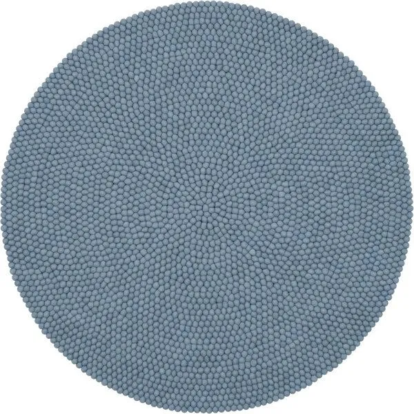 myfelt myfelt Filzkugelteppich rund, 100% Schurwolle, Hellblau (mia), – Produktbild 1 von 4