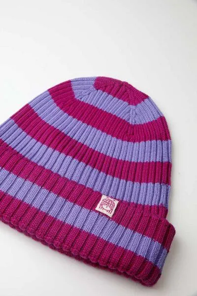 Strickmütze aus Merinowolle, abstehend Unisex Kiwistories, Bunt, – Produktbild 2 von 4