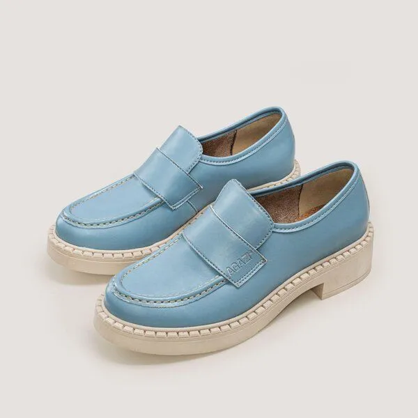 AGAZI AGAZI DIANE - 3 in 1 apple leather loafers (vegan, plant-based), Sky blue, – Produktbild 3 von 4