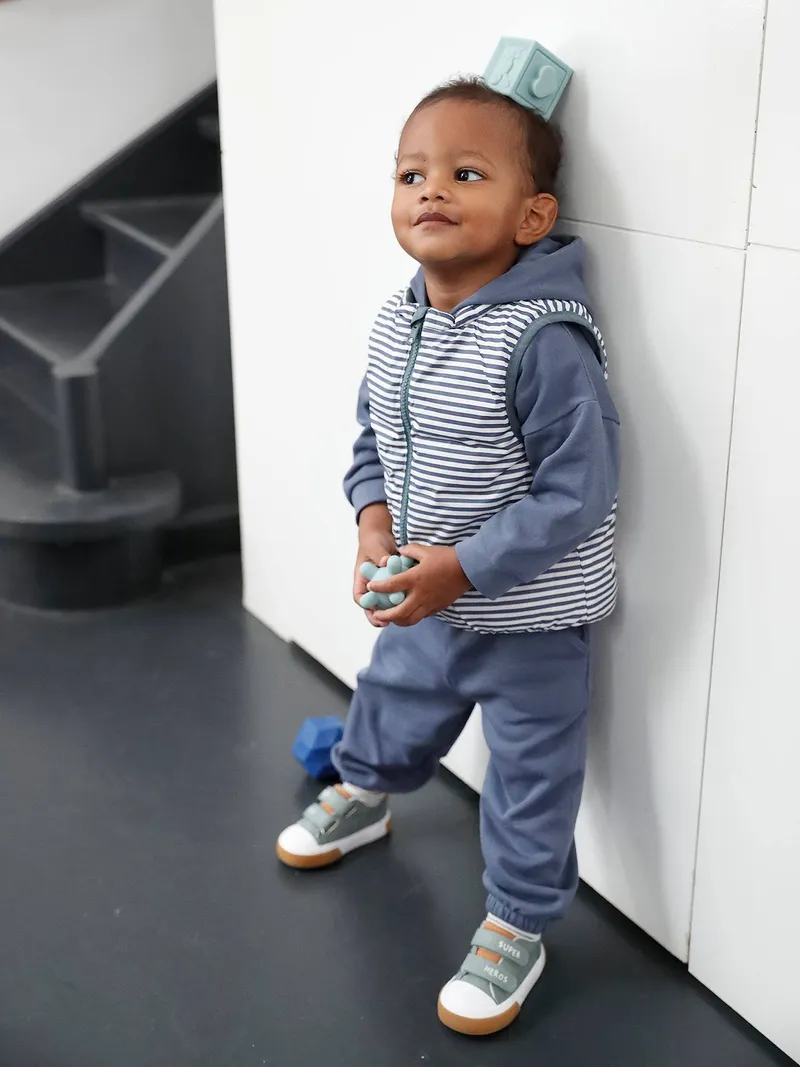 Vertbaudet Wendbare Baby Steppweste mit Reißverschluss, Graublau, – Produktbild 2 von 4