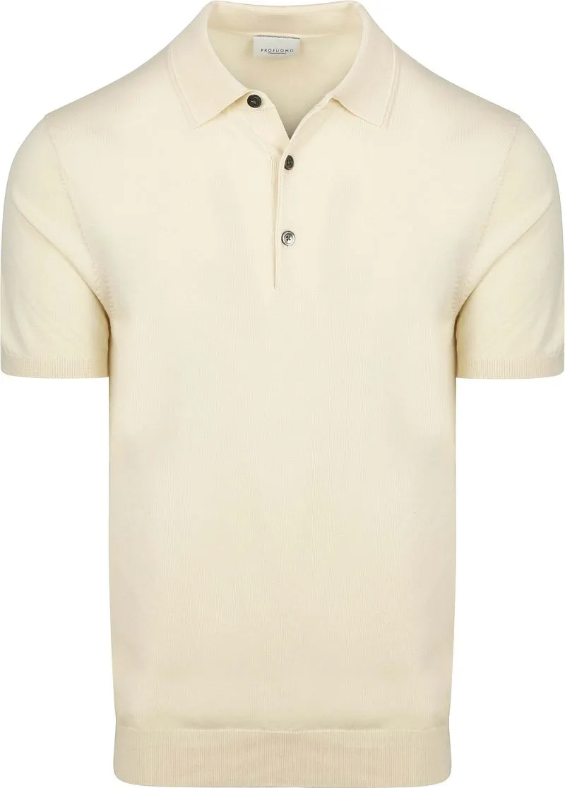 Profuomo Profuomo Strick-Poloshirt Ecru - Größe XXL, Wollweiß, – Produktbild 2 von 5