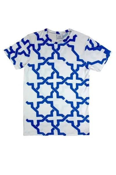 Sophia Schneider-Esleben Sophia Schneider-Esleben Unisex T-Shirt Mio - aus Bambuscellulose gewonnene Viskosefaser, Weiß-blau, – Produktbild 3 von 4