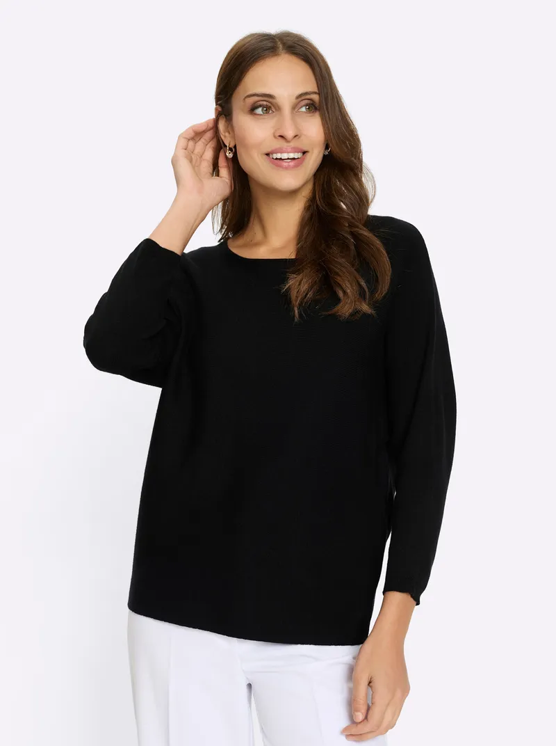 Witt Fledermauspullover, Schwarz, – Produktbild 2 von 3