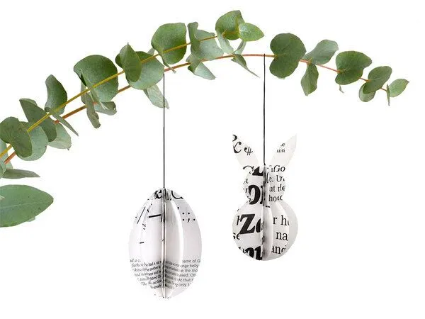 renna deluxe renna deluxe Osterdeko zum Aufhängen handgefertigt, Schwarz-weiß, – Produktbild 4 von 5