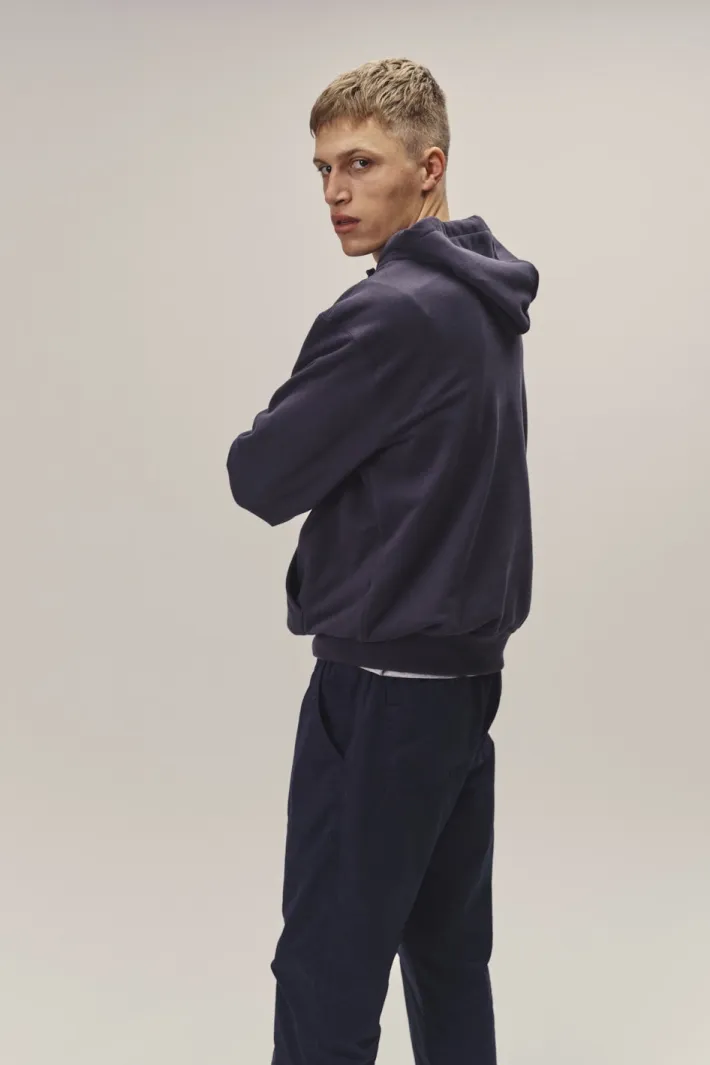 WOTE WOTE Herren vegan Kapuzen-Sweatshirt Dunkelblau, Extra dunkelblau, – Produktbild 2 von 2