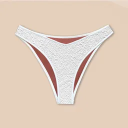 Woodlike Woodlike Damen vegan Bikini Höschen Contour Cheeky Weiß/Rosenbraun – Produktbild 1 von 1