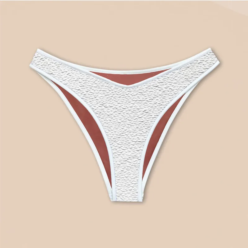 Woodlike Woodlike Damen vegan Bikini Höschen Contour Cheeky Weiß/Rosenbraun, Weiß, – Produktbild 1 von 2