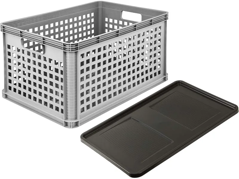 Keeeper Keeeper Transportkorb "Robert" mit Deckel "Roberta", stapelbar, 60x40x32 cm, 64 l – Produktbild 1 von 1