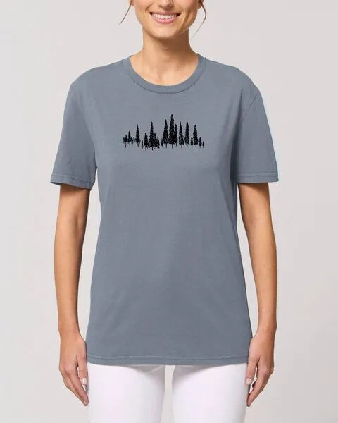 Human Family Human Family Unisex Vintage T-Shirt aus Bio-Baumwolle "Trees", Grau, – Produktbild 2 von 3