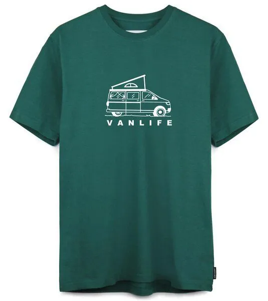 Gary Mash GARY MASH T-Shirt VANLIFE#2 aus Biobaumwolle, Dunkelgrün (grün), – Produktbild 1 von 4