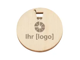 Einkaufswagenchip 'Green Coin' mit Motivbohrung Einkaufwagen und FSC-Logo – Produktbild 1 von 1