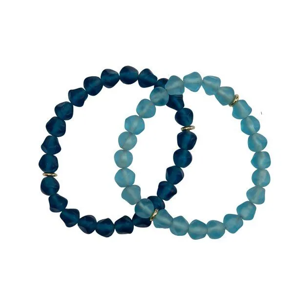 El Puente El Puente Armbänder "Farbschimmer", 2er-Set, Blau, – Produktbild 1 von 1