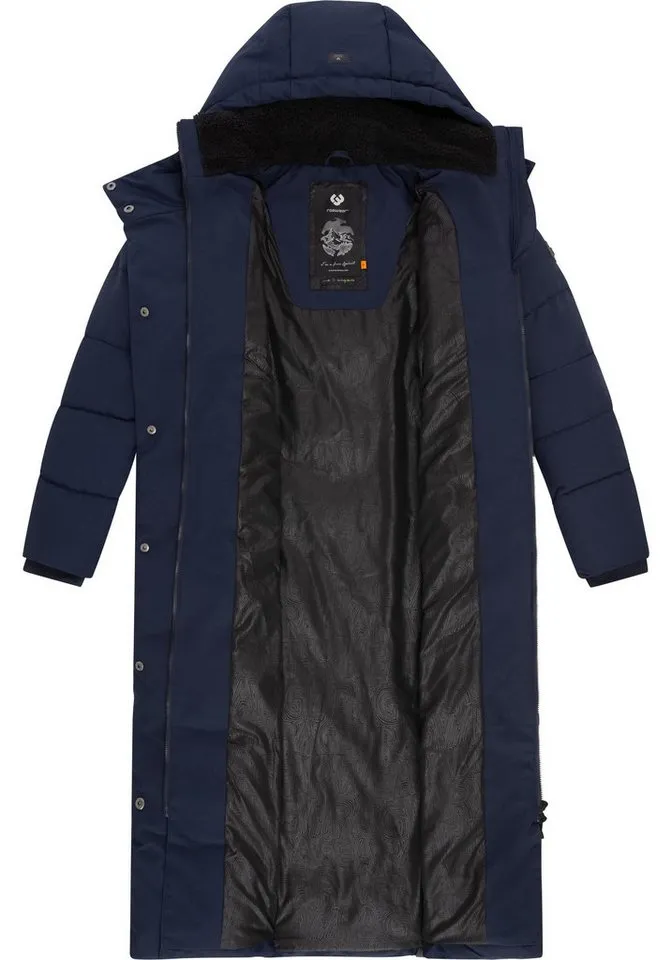 ragwear ragwear Steppmantel Pavla Extralong zeitloser, wasserdichter Damen Wintermantel, Blau, – Produktbild 3 von 4