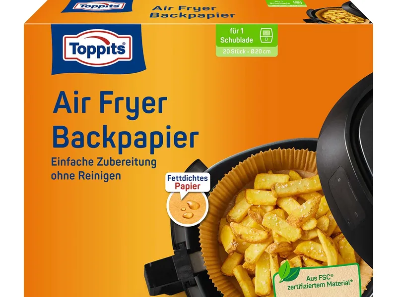 Toppits Toppits Backpapier für Air Fryer, rund, 20 Stk. – Produktbild 1 von 8