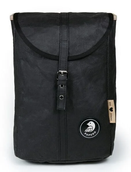 PAPERO PAPERO Rucksack aus Papier Damen Herren, Schwarz, – Produktbild 2 von 3