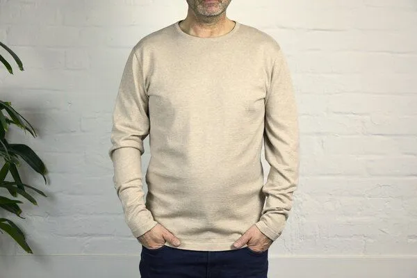 Wunderwerk Wunderwerk Herren Rundhals Pullover aus 100% Biobaumwolle "Core crewknit co male", Camel beige (225), – Produktbild 1 von 1