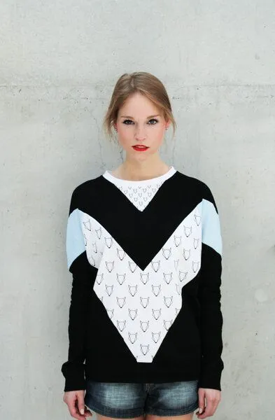 VEROIKON VEROIKON LADY Sweatshirt Grafikelfe, Hellblau, – Produktbild 3 von 3