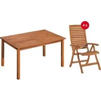 Rondo Gartenmöbel-Set 'Manja', 5-teilig, 4 Stühle, 1Tisch 150 x 90 cm – Produktbild 1 von 1