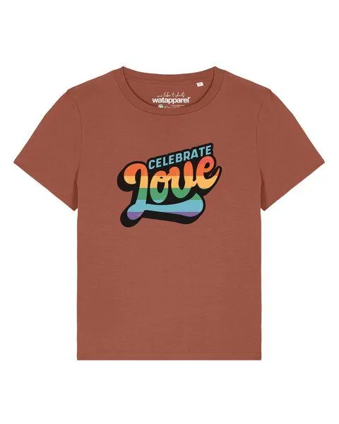 watapparel watapparel T-Shirt Frauen Celebrate Love, Heritage brown, – Produktbild 1 von 4