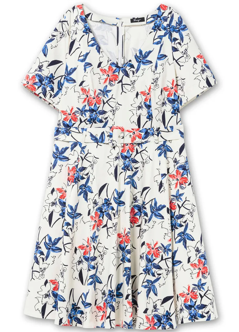 sheego Cocktailkleid, Champagner-gemustert, – Produktbild 1 von 2