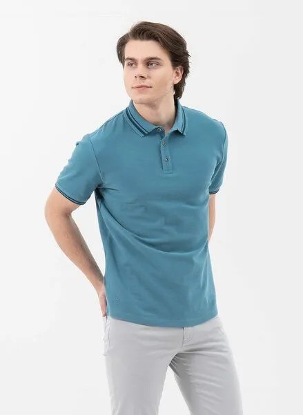 ORGANICATION ORGANICATION Poloshirt aus Bio-Baumwolle, Ocean, – Produktbild 4 von 4