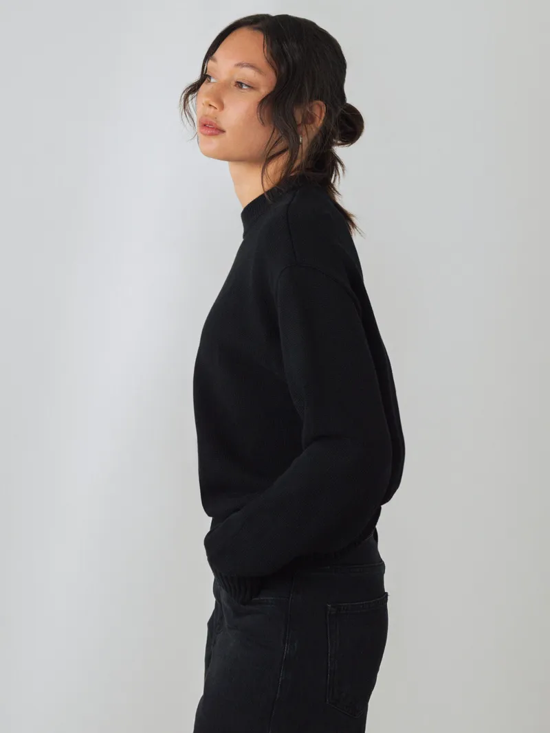 Honest Basics Honest Basics Damen vegan Pullover Rundhalsausschnitt Schwarz, Schwarz, – Produktbild 1 von 2