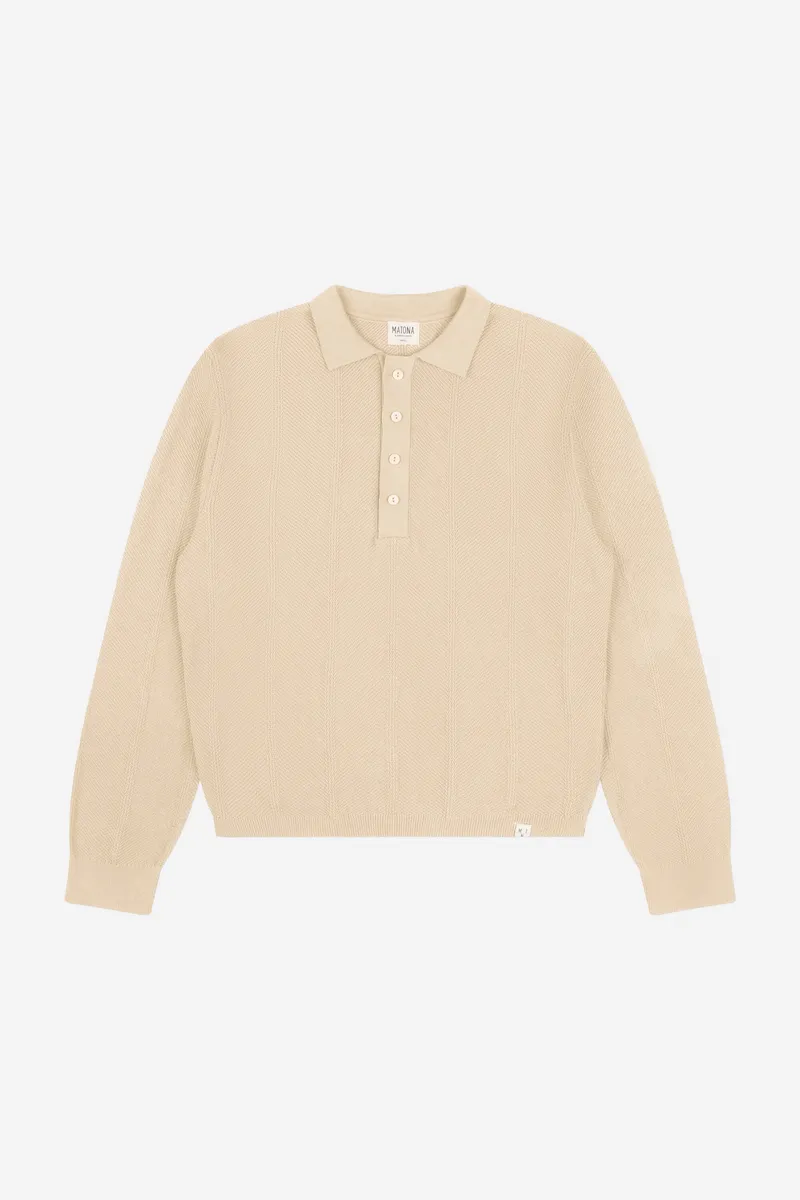 MATONA MATONA Damen vegan Pullover Polo Knit Beige, Beige, – Produktbild 1 von 2