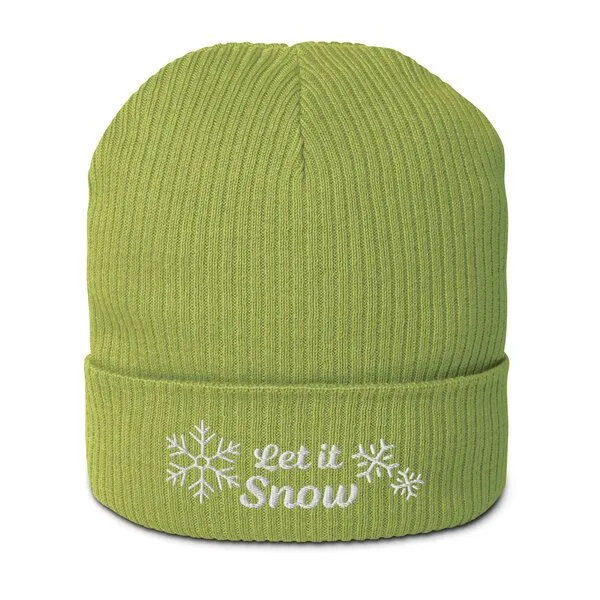 PepMelon Let it snow bestickte Bio-Rippmütze, Grün, – Produktbild 3 von 4