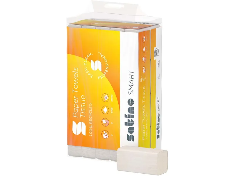 Satino Satino Smart Papierhandtücher Format Tissue, V-Falz, 24 x 23 cm, 4.000 Blatt – Produktbild 1 von 1