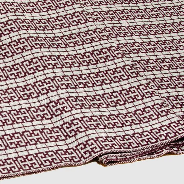 LANARTO slow fashion LANARTO slow fashion Schal Muster 'Peking' zweifarbig gestrickt aus mulesingfreier Merinowolle, Grau (silber), – Produktbild 1 von 2